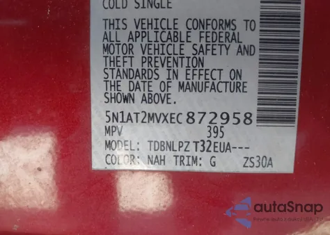 2014 Nissan Rogue S from USA, damaged, VIN 5N1AT2MVXEC872958